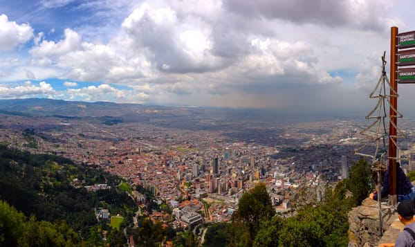 a wide view of bogotá colombia from monserrate. 