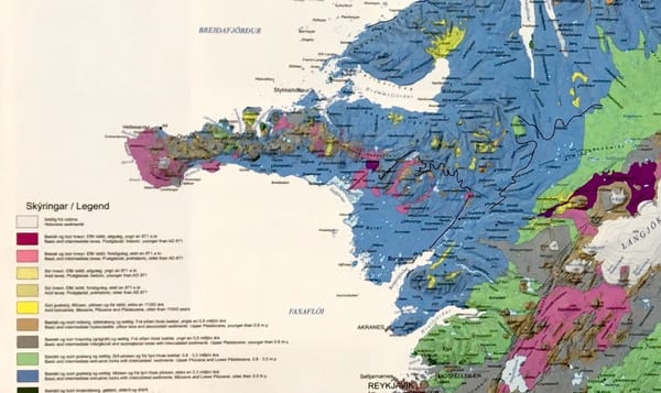 a photo of an illustrated topographical map of Iceland. the eastern side of the country is visible in the cropped map, though