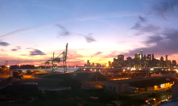 a view of Manhattan, NY from Brooklyn, NY