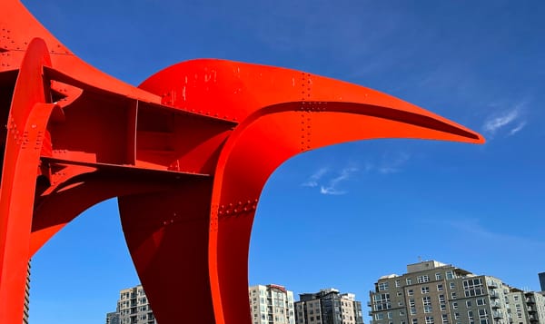 close-up photo of the sculpture Eagle by Alexander Calder