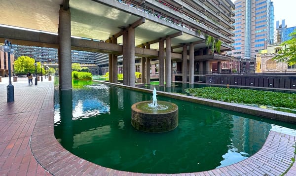 a pond at the barbican estate