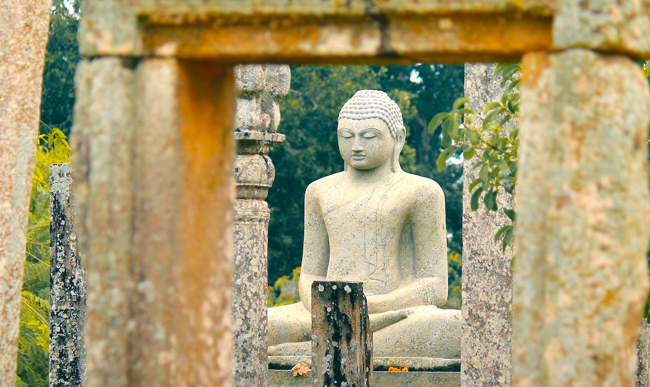 a statue of Buddha from Anuradhapura in Sri Lanka